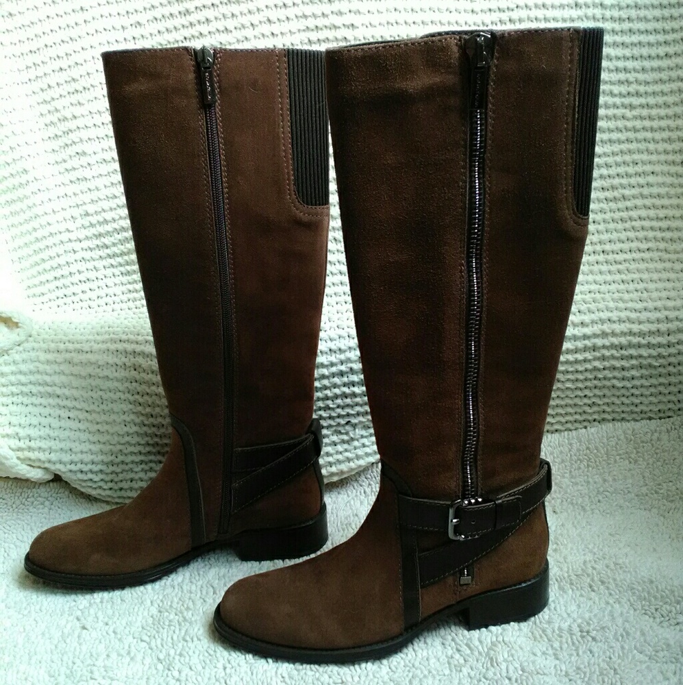Aquatalia brown suede riding boots